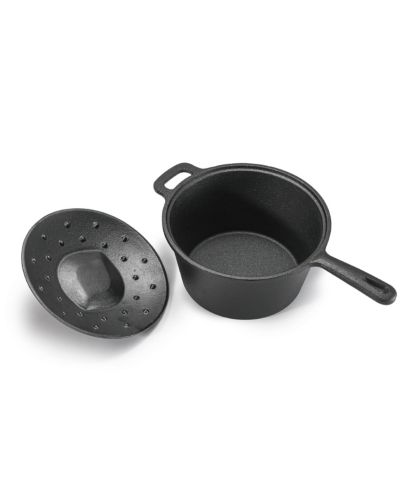 Commercial Chef 2-Qt. Saucepan with Lid, Pre-Seasoned Cast Iron