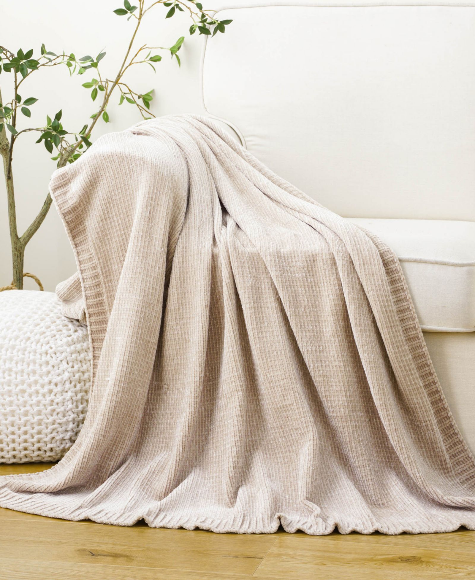 Battilo Lifestyle плед из микрофибры с тканым узором, 51" x 67"