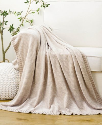 Battilo Lifestyle плед из микрофибры с тканым узором, 51" x 67"