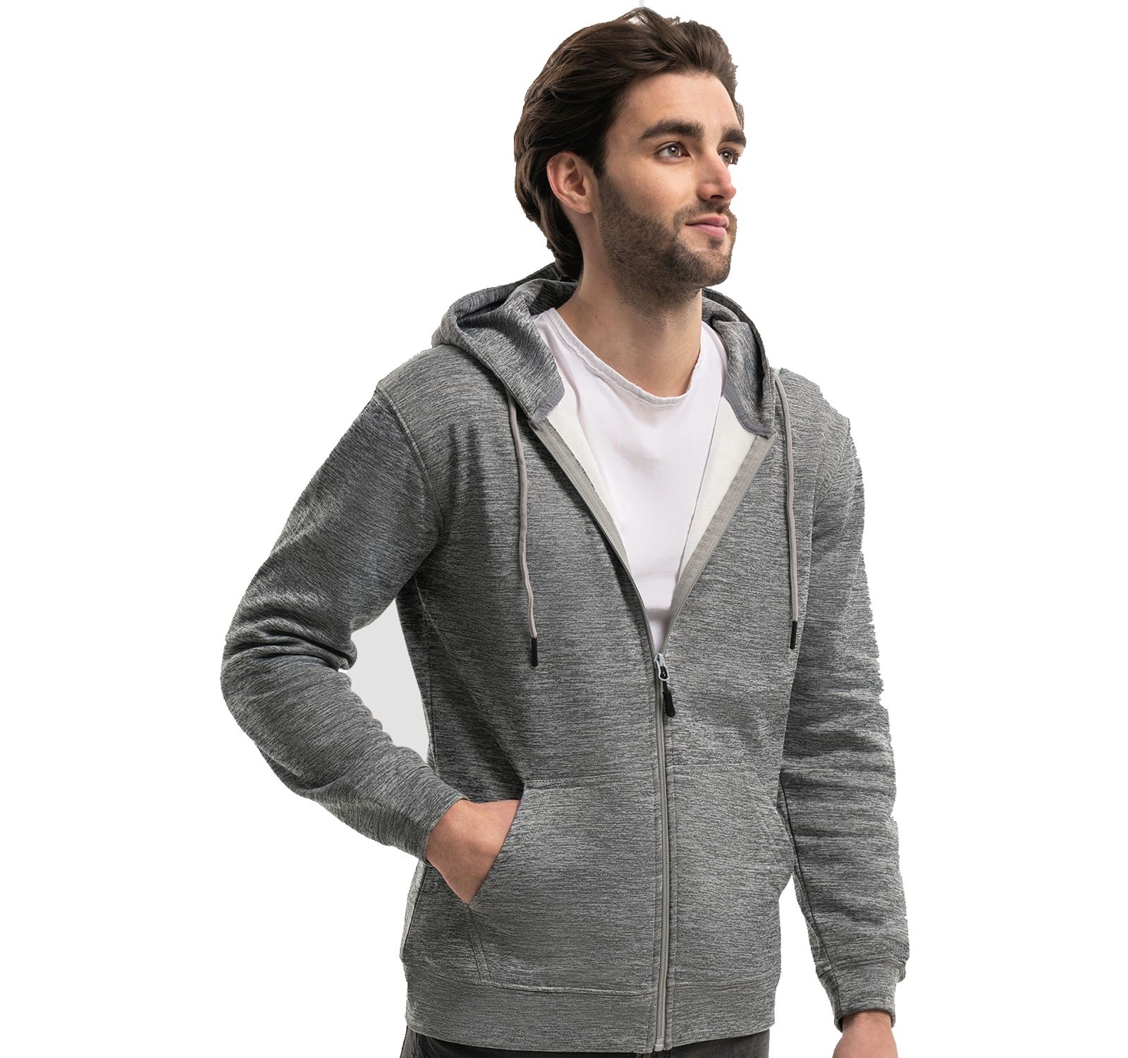 Mio Marino Big & Tall Premium Zip-Up Hoodie for Men with Smooth Silky Matte Finish & Cozy Fleece Inner Lining Sweater with Hood