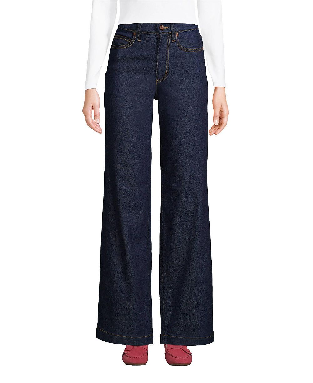 Lands' End Petite Recover брюки с высокой талией и широкими штанинами