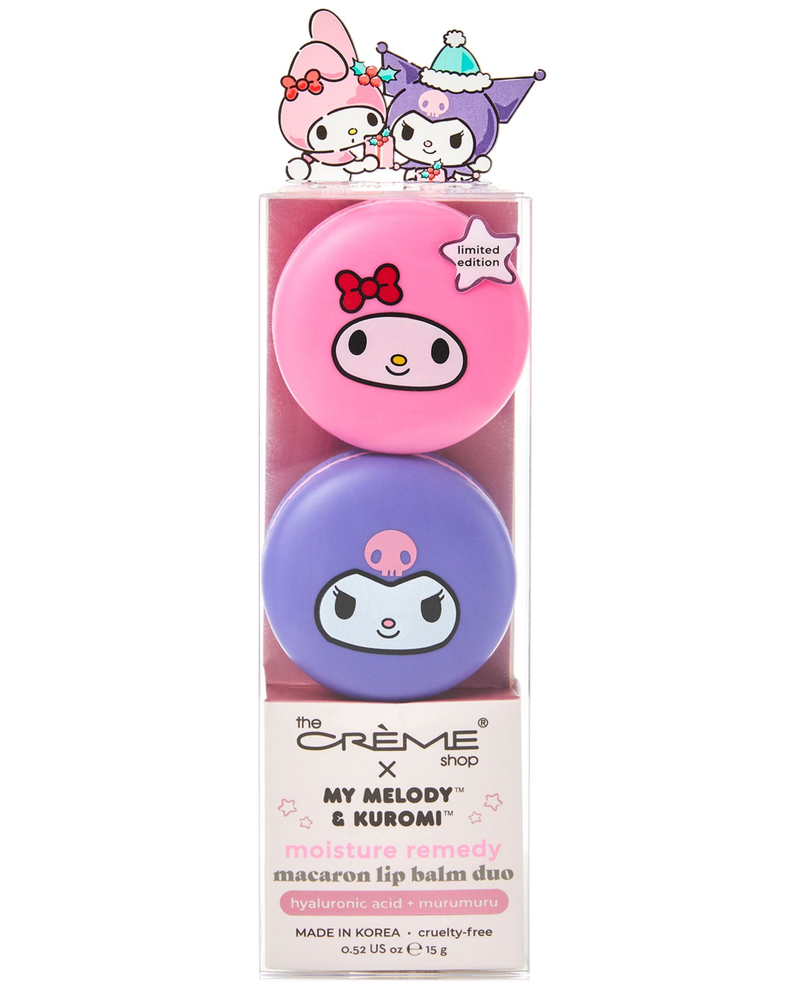 The Crème Shop 2-Pc. My Melody & Kuromi Macaron Lip Balm Set