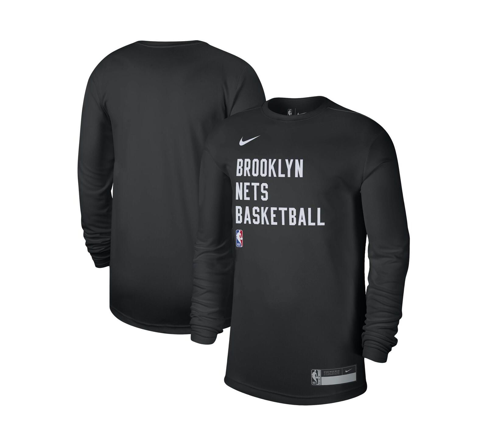Мужская и женская футболка Nike Black Brooklyn Nets 2023/24 Legend On-Court Practice Long Sleeve T-shirt