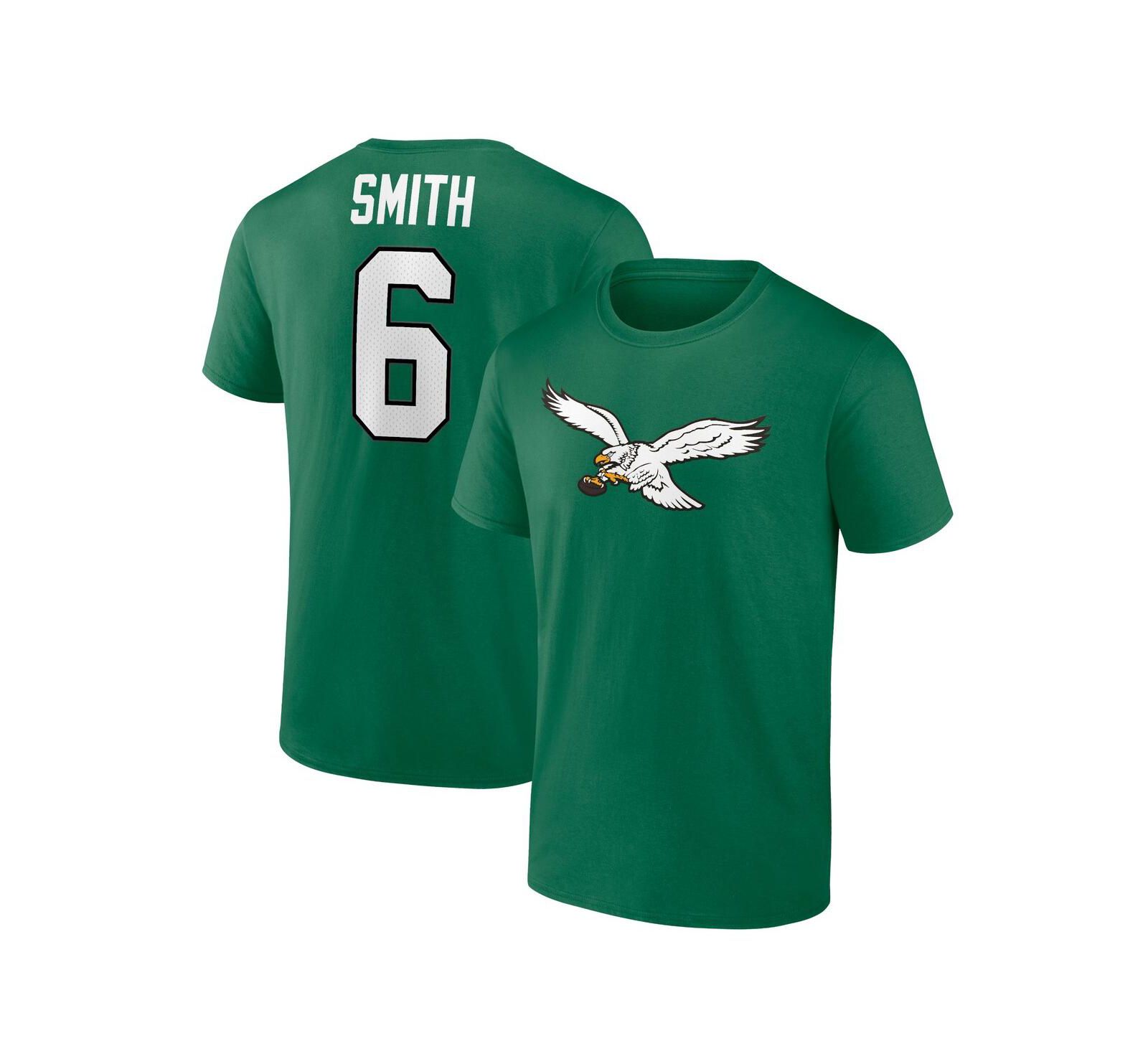 Men's Fanatics DeVonta Smith Kelly Green Philadelphia Eagles Alternate Icon Player Name and Number T-shirt