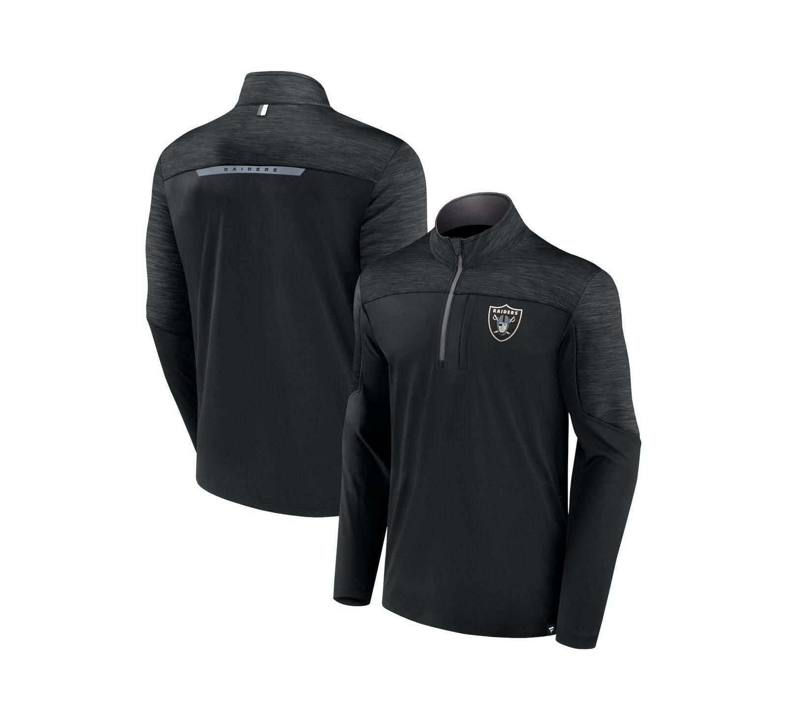 Мужской топ Fanatics Black Las Vegas Raiders Defender Half-Zip