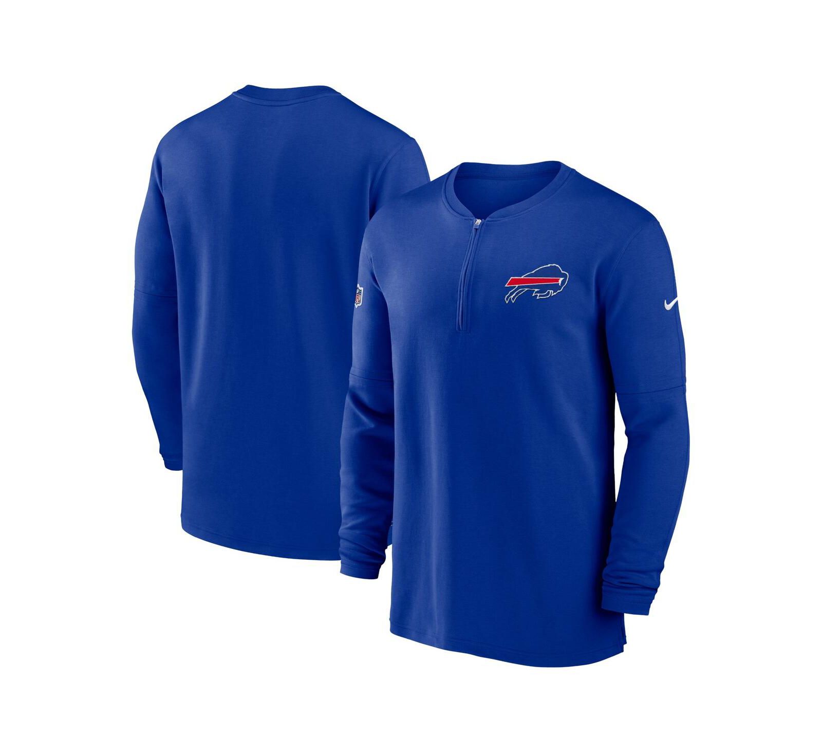 Nike Мужской лонгслив с молнией Sideline Performance Royal Buffalo Bills 2023