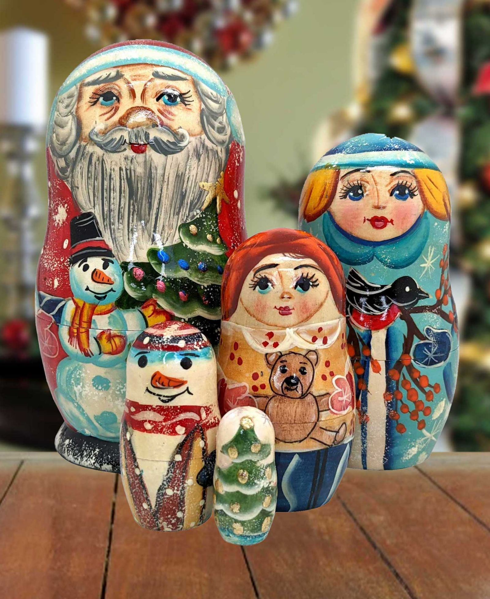 Набор матрешек Designocracy Santa Family, 5 шт.