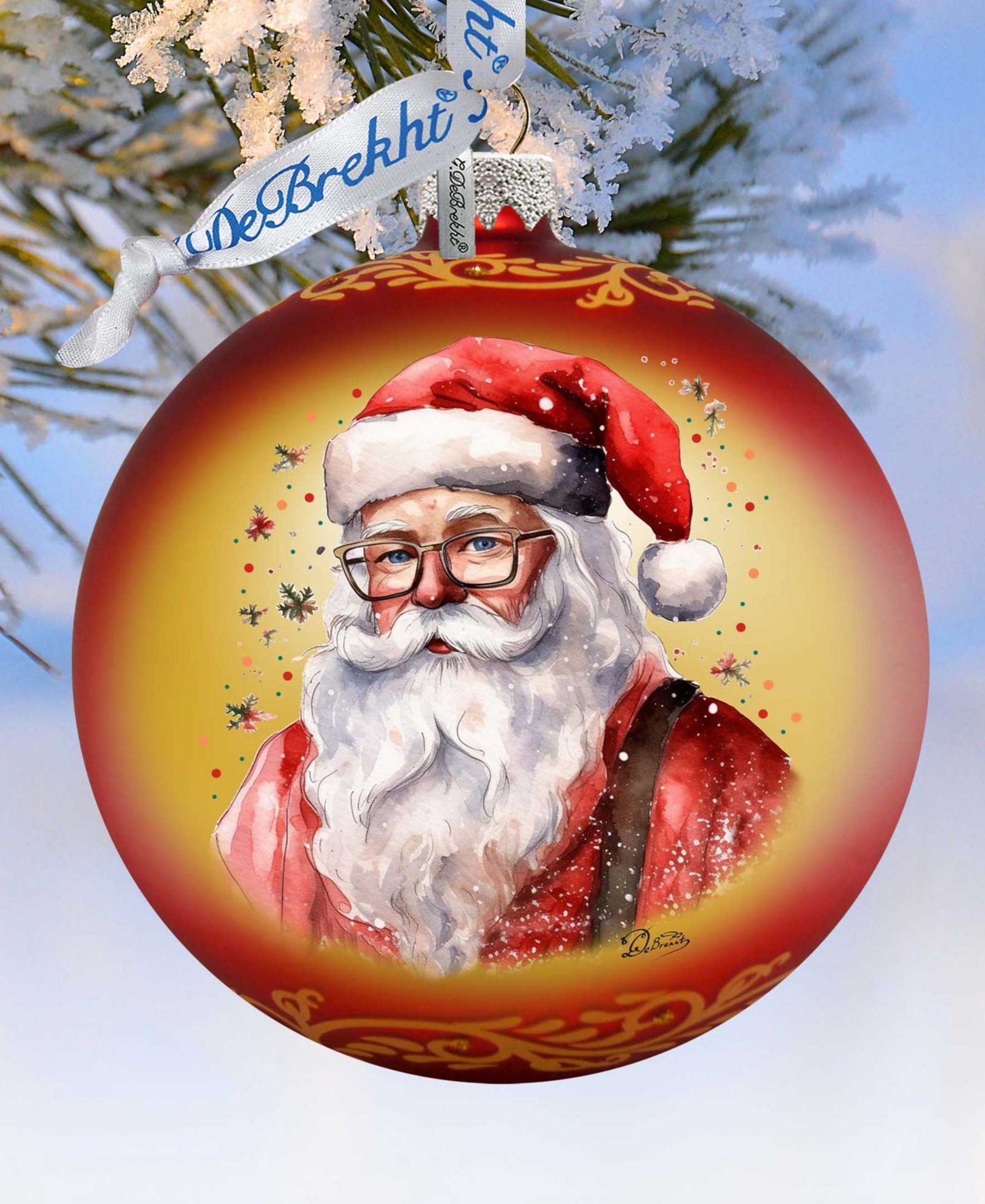 Елочные украшения Designocracy Jolly Santa Claus Ball из ртутного стекла