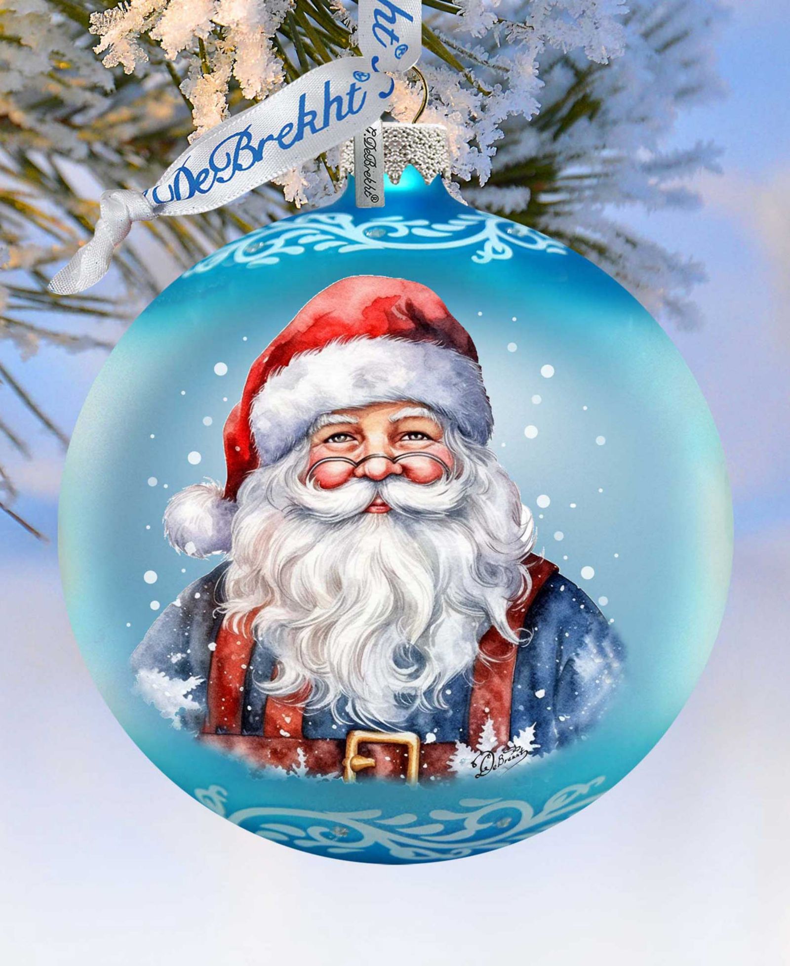 Designocracy рождественское украшение G. DeBrekht Santa's Magical Presence Ball Mercury Glass
