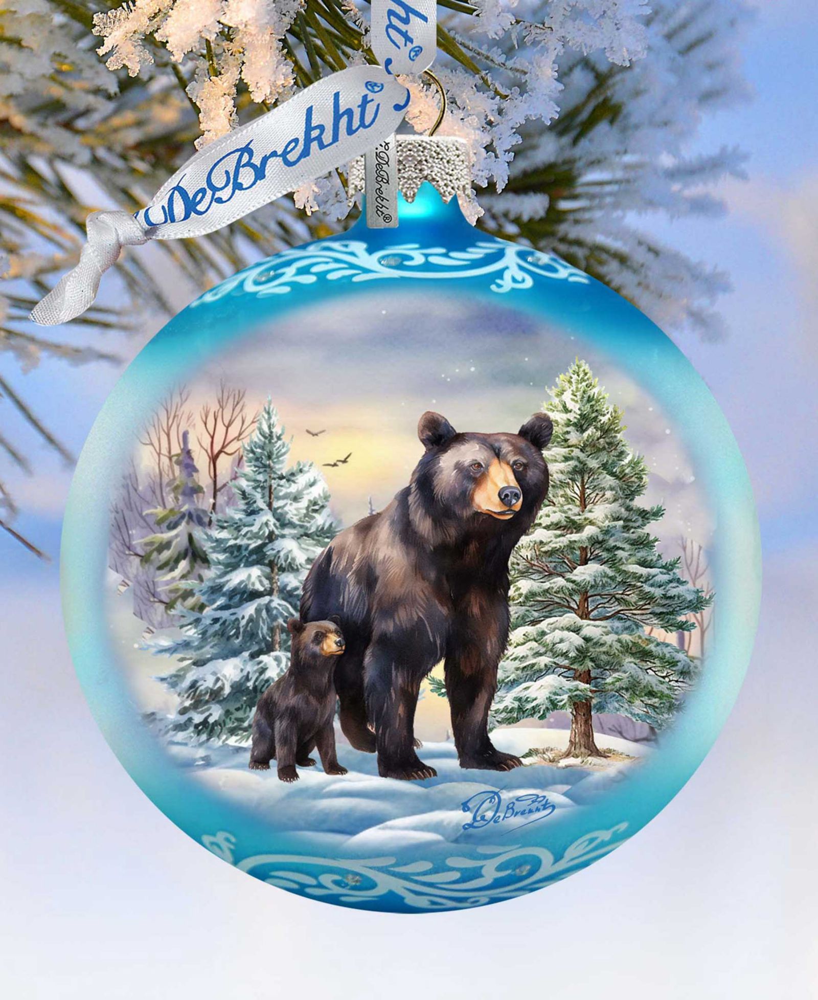 Designocracy стеклянные елочные украшения Bear Ball
