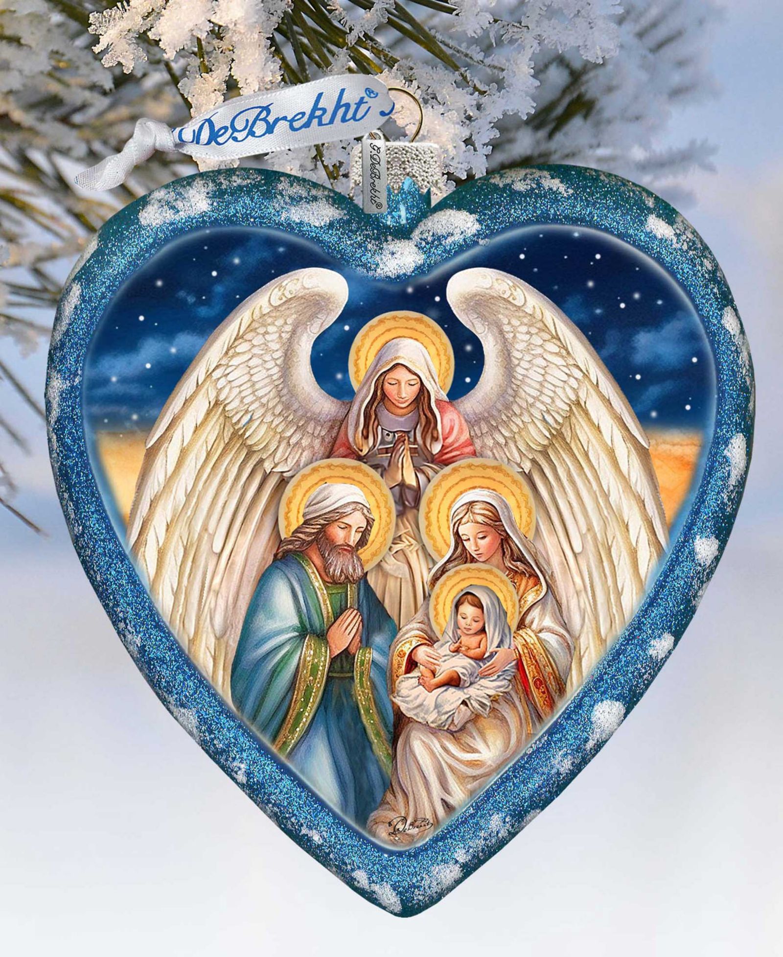 Коллекционное украшение Designocracy Angel's Divine Presence Nativity Heart G. DeBrekht