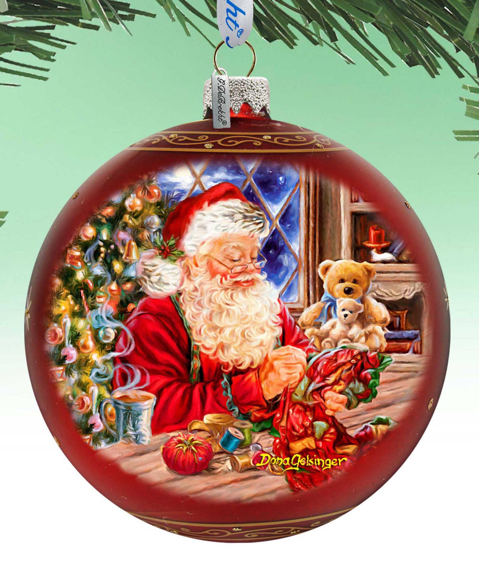 Праздничные стеклянные украшения Designocracy Santa Lg Glass