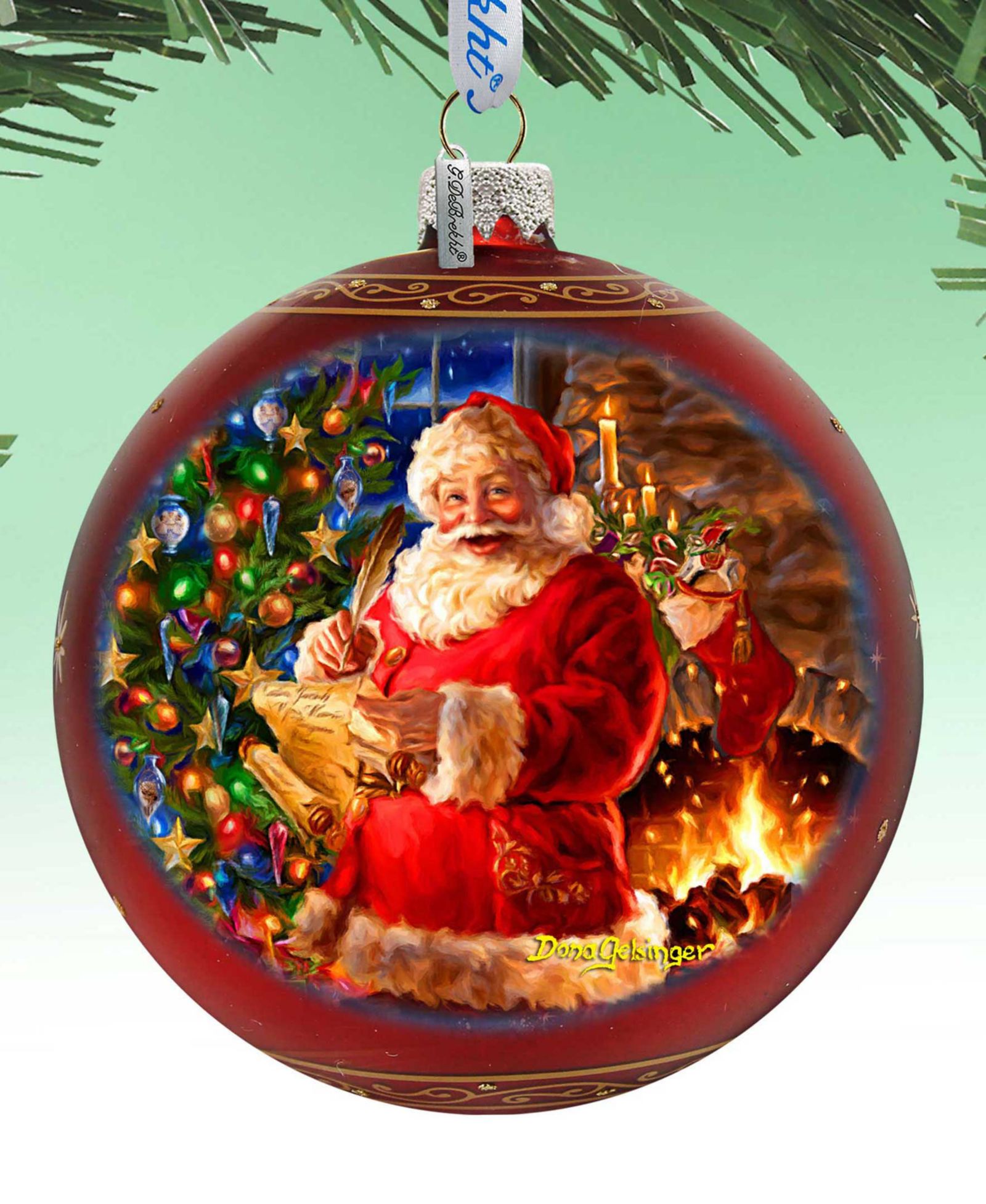 Designocracy стеклянные елочные украшения Santa Large Holiday Glass Collectible Ornaments
