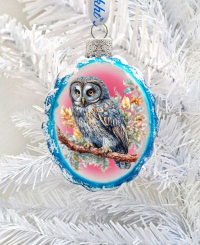 Стеклянное елочное украшение Designocracy Owl Keepsake Mercury G. DeBrekht