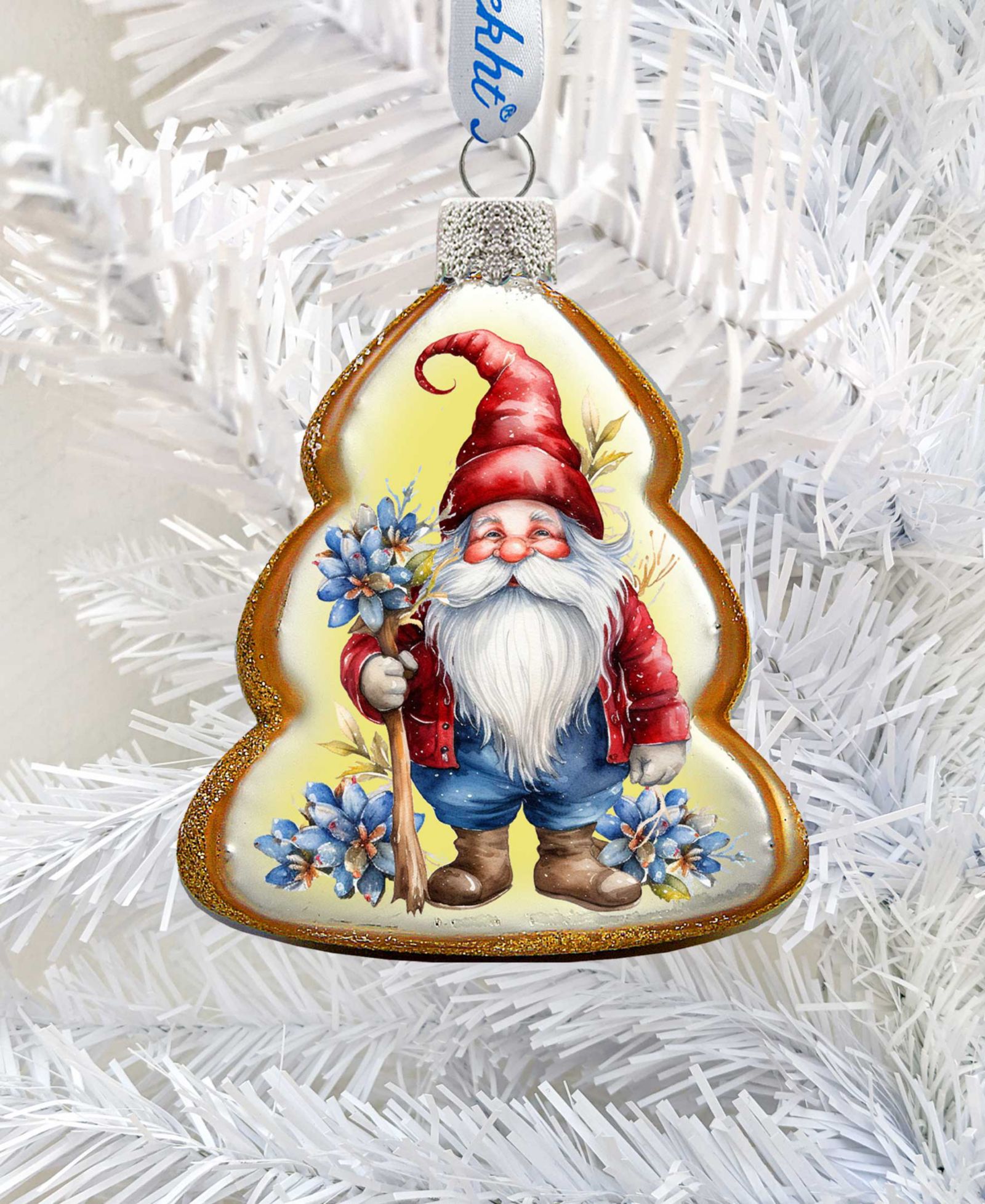 Рождественские украшения Designocracy Christmas Gnome из ртутного стекла