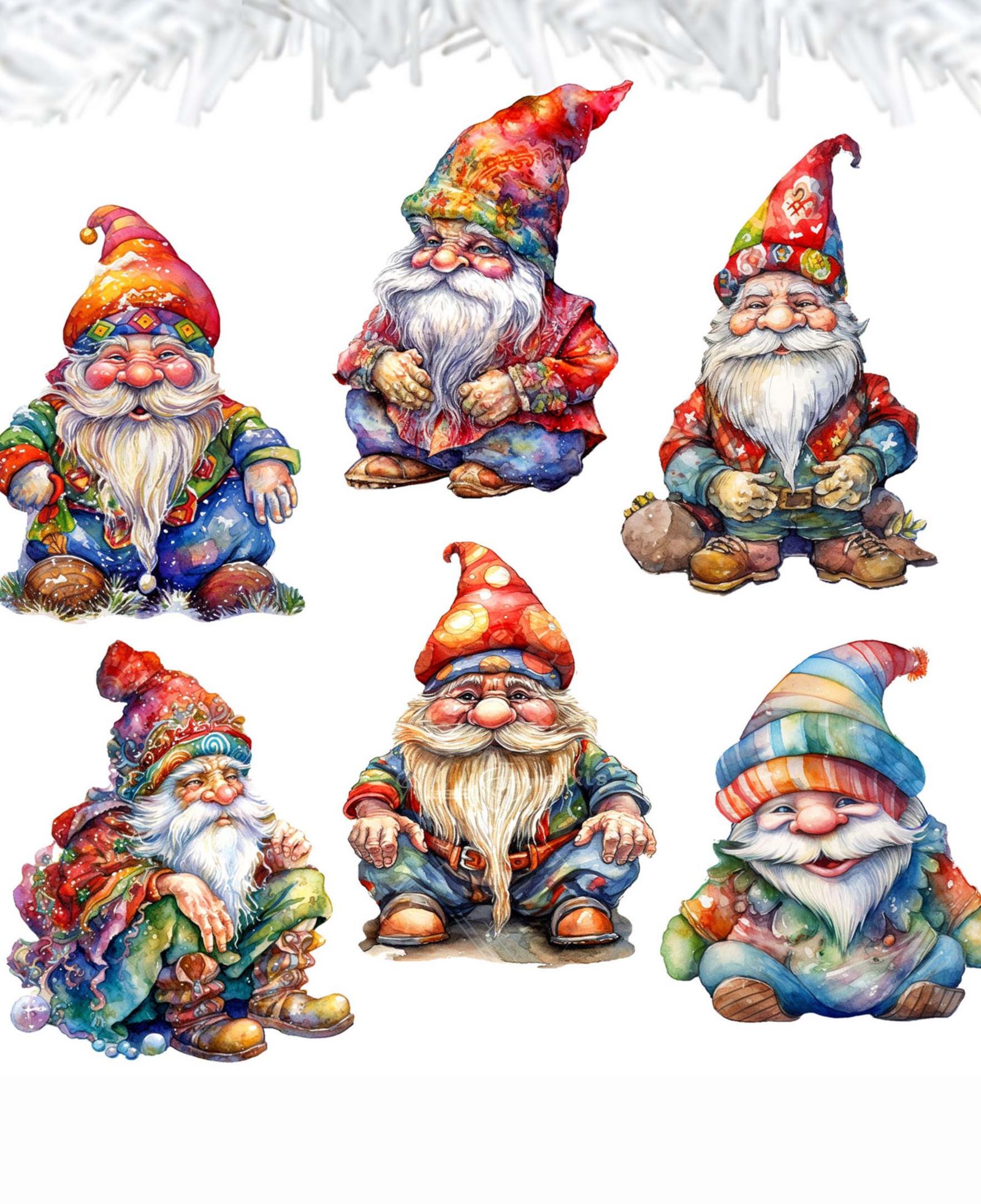 Набор рождественских садовых г Greenwich തോ Designocracy Christmas Wood Clip-On Ornaments из 6 штук G. DeBrekht Tecn