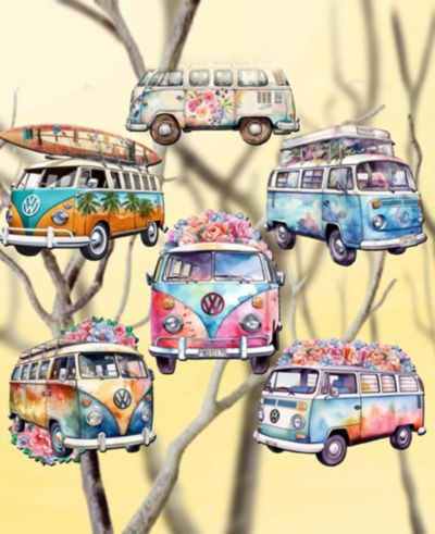 Designocracy набор деревянных елочных украшений Volkswagen Vans, 6 штук