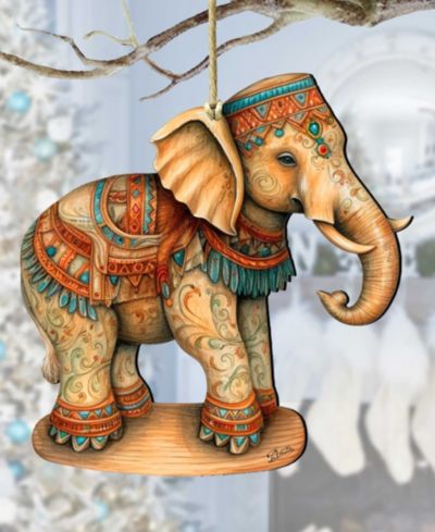 Designocracy рождественское деревянное украшение Carousel Elephant