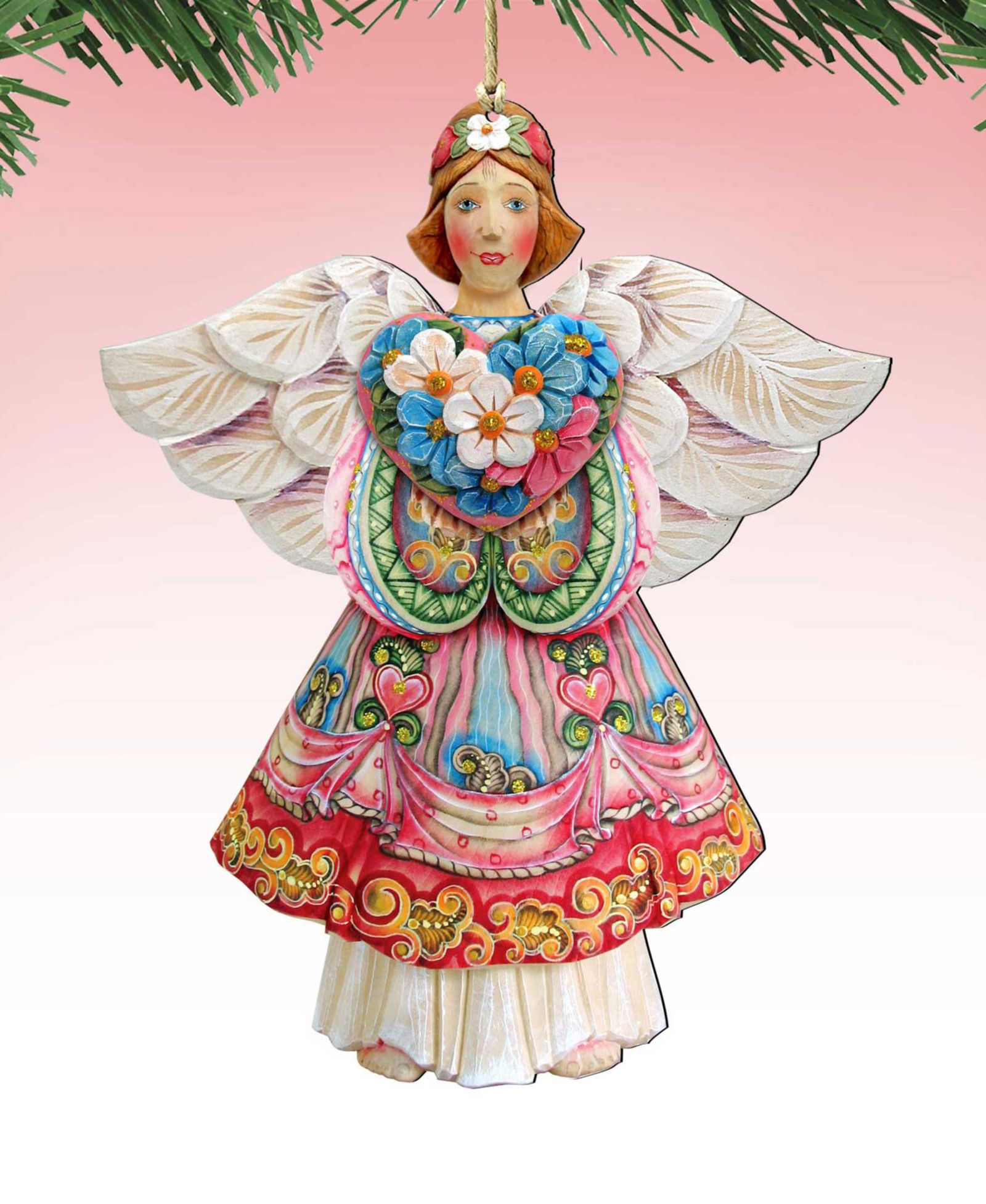 Набор деревянных украшений Designocracy Holiday Angel of Love, 2 шт.