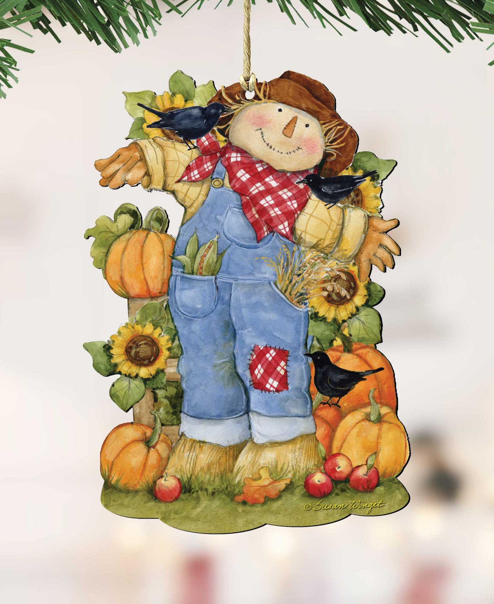 Designocracy набор деревянных елочных украшений Harvest Scarecrow из 2 шт