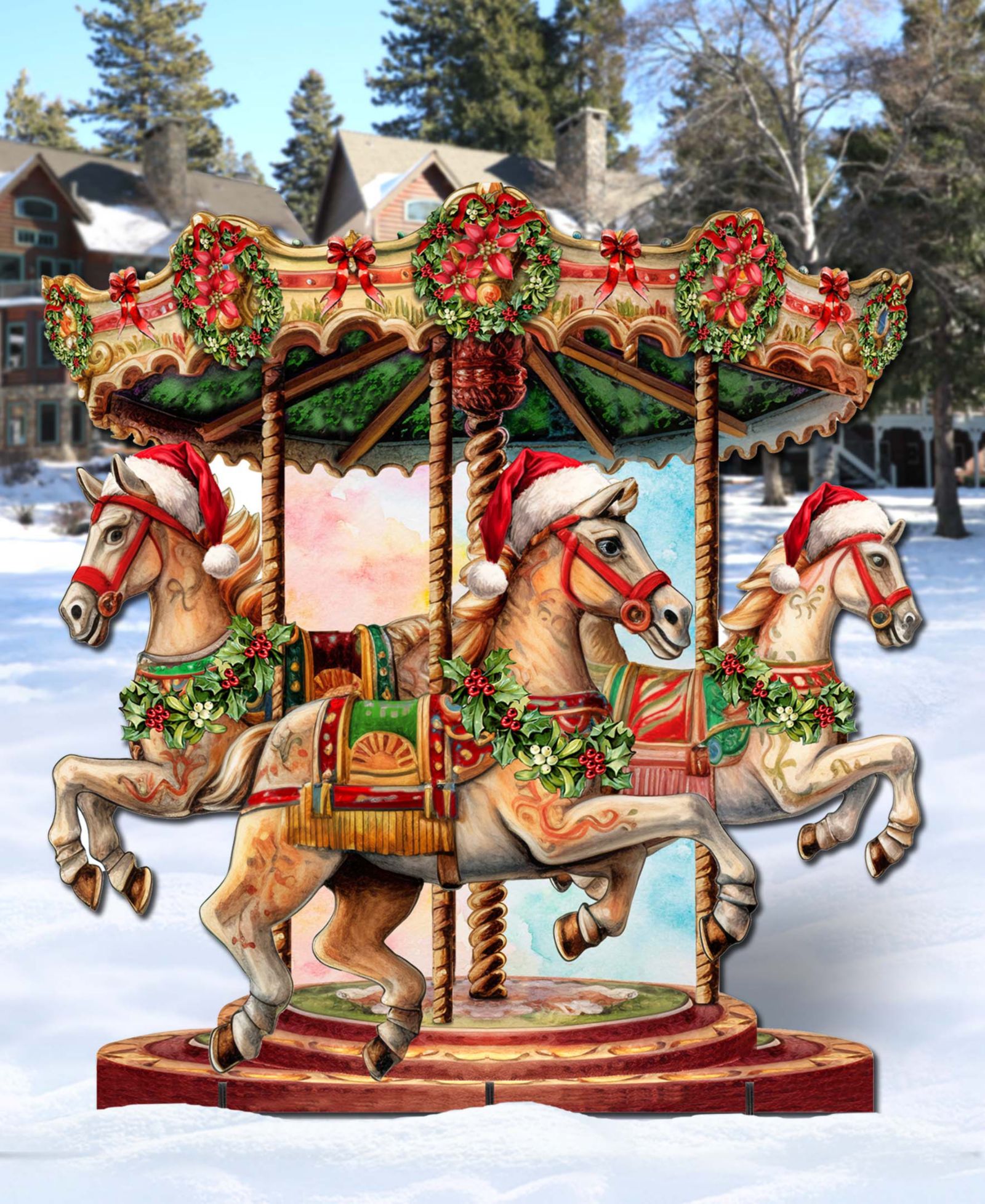 Рождественская карусель Designocracy Christmas Carousel 32" Outdoor Decor
