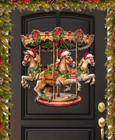 Рождественский декор Designocracy Christmas Carousel Wooden Wall Decor