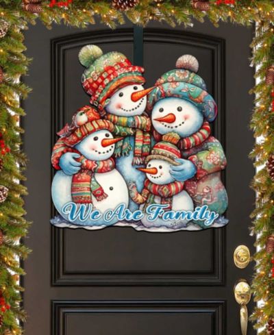 Декор для дома Designocracy Snowman's Family Christmas Wooden Wall Decor Door Decor G. DeBrekht