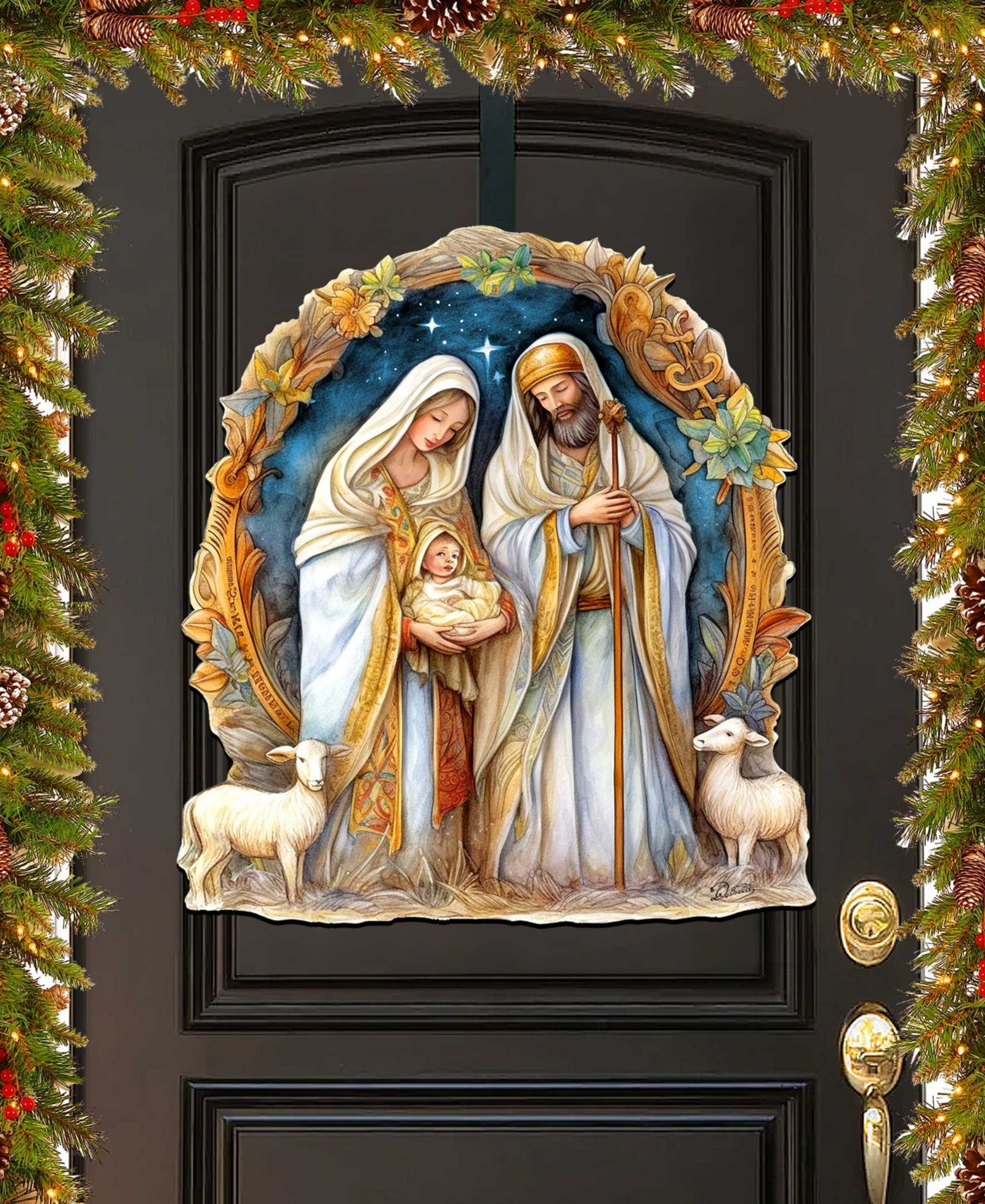 Designocracy Рождественский декор из дерева Nativity Scene