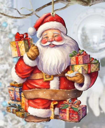 Рождественское деревянное украшение Designocracy Merry Delivery Santa with Gifts G. DeBrekht