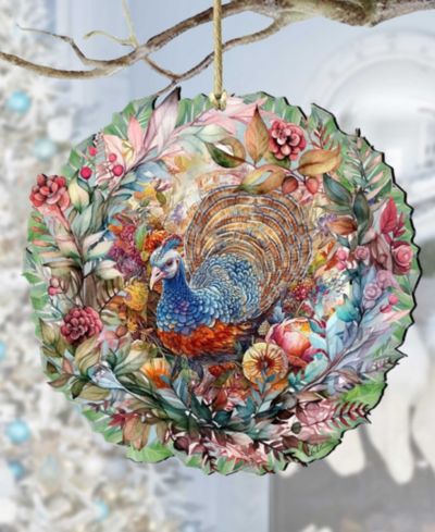 Декор Designocracy Holiday Wooden Ornaments Thanksgiving Turkey Wreath