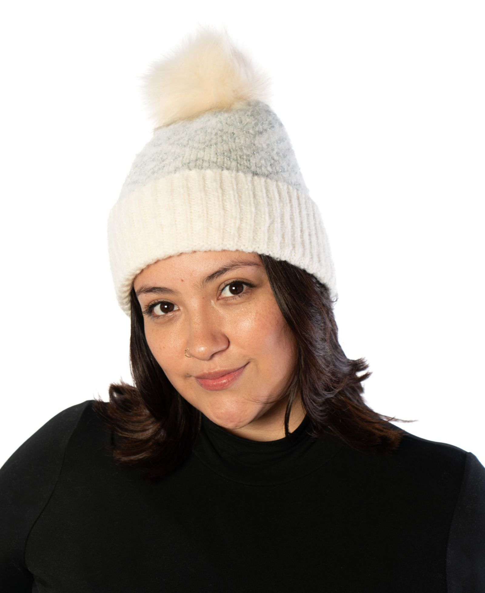 Marcus Adler шапка Beanie Geo Lurex Print с помпоном