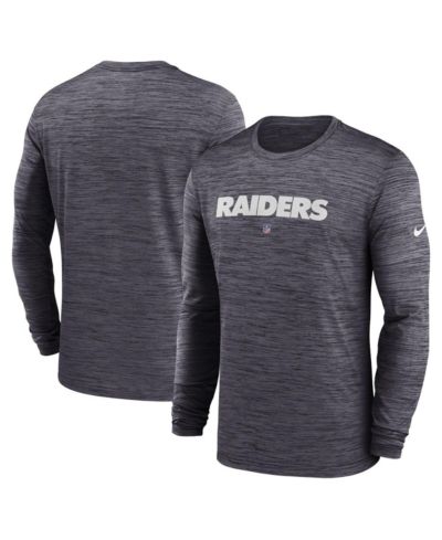Мужская футболка Nike Black Las Vegas Raiders Sideline Team Velocity Performance Long Sleeve