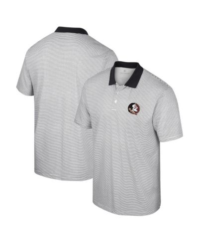 Мужская рубашка-поло Colosseum White, Black Florida State Seminoles Print Stripe