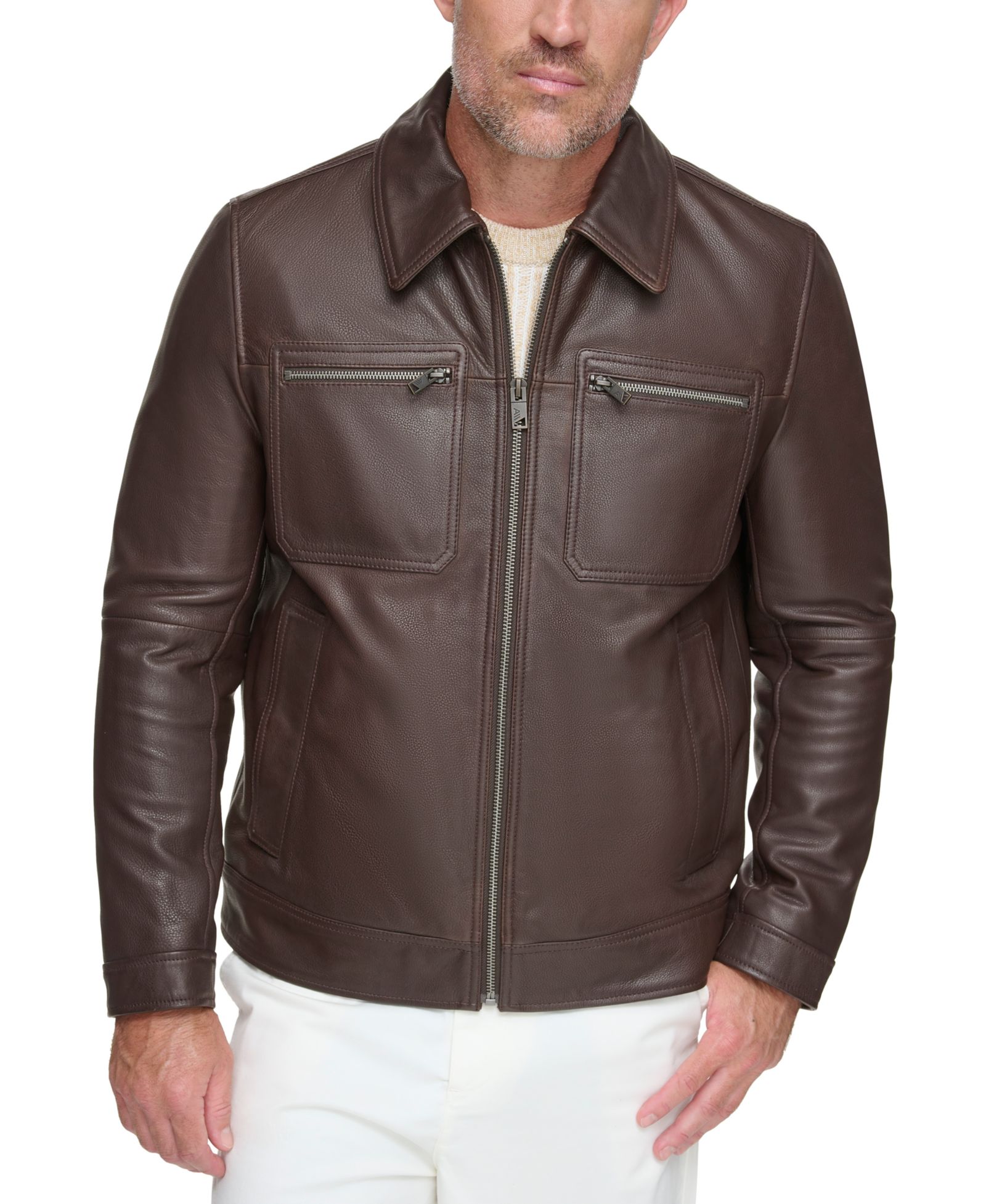 Мужская куртка Marc New York Men's Halen Pebbled Leather Trucker