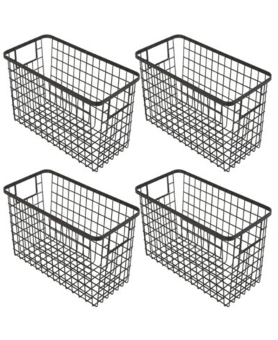 Smart Design Nestable 6" x 12" x 6" Basket Organizer with Handles, Set of 4