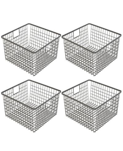 Smart Design Nestable 12 x 12 x 6 inch Basket Organizer with Handles - Set of 4
