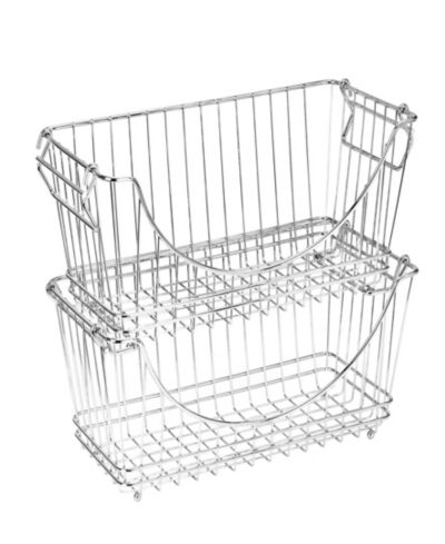Smart Design набор из 2 средних корзин для хранения со складными ручками 12.63" x 5.5"