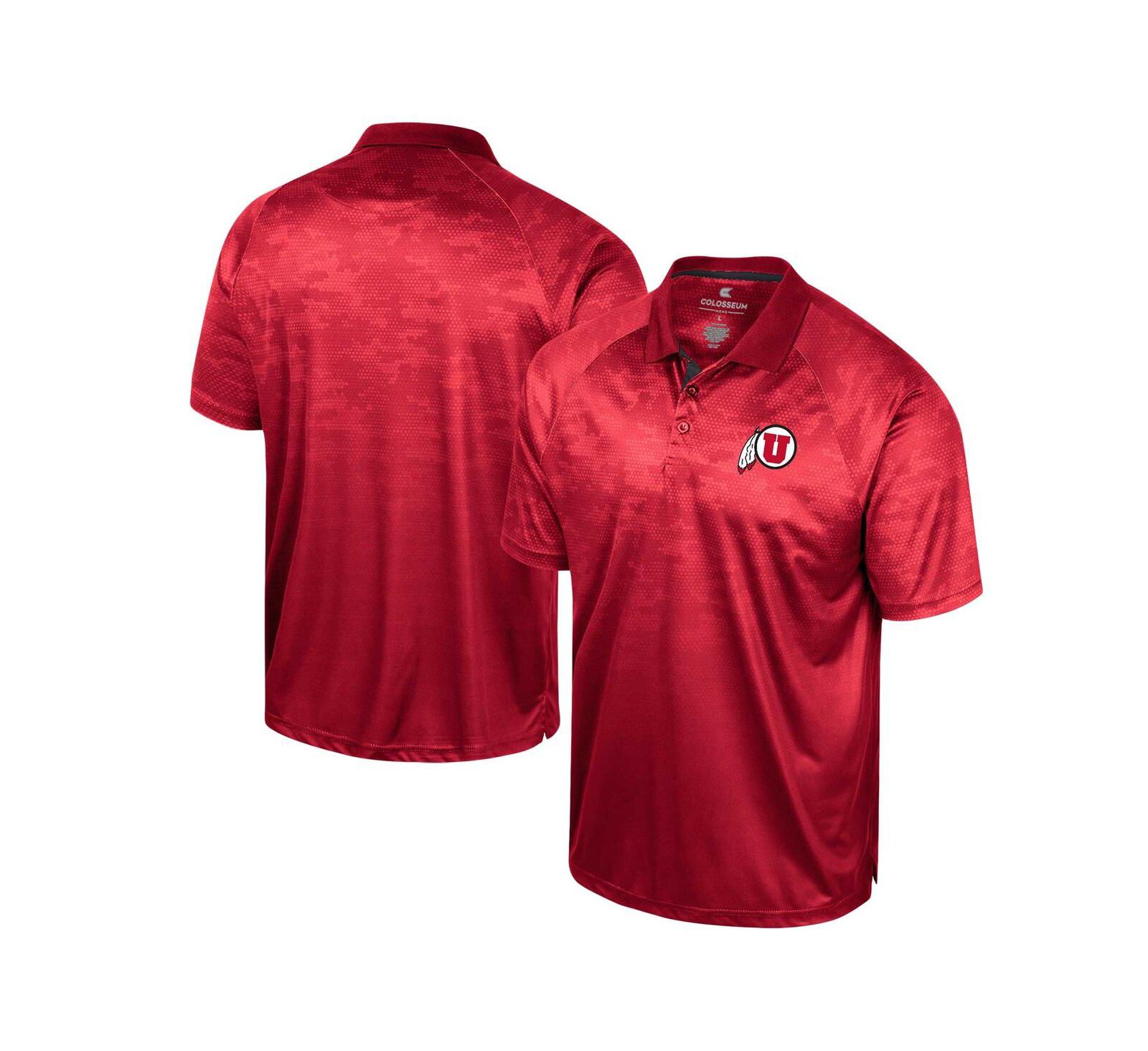 Мужская рубашка-поло Colosseum Red Utah Utes Honeycomb Raglan