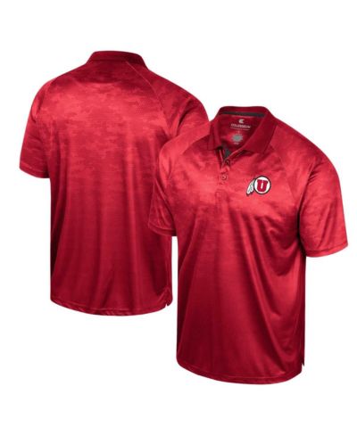 Мужская рубашка-поло Colosseum Red Utah Utes Honeycomb Raglan