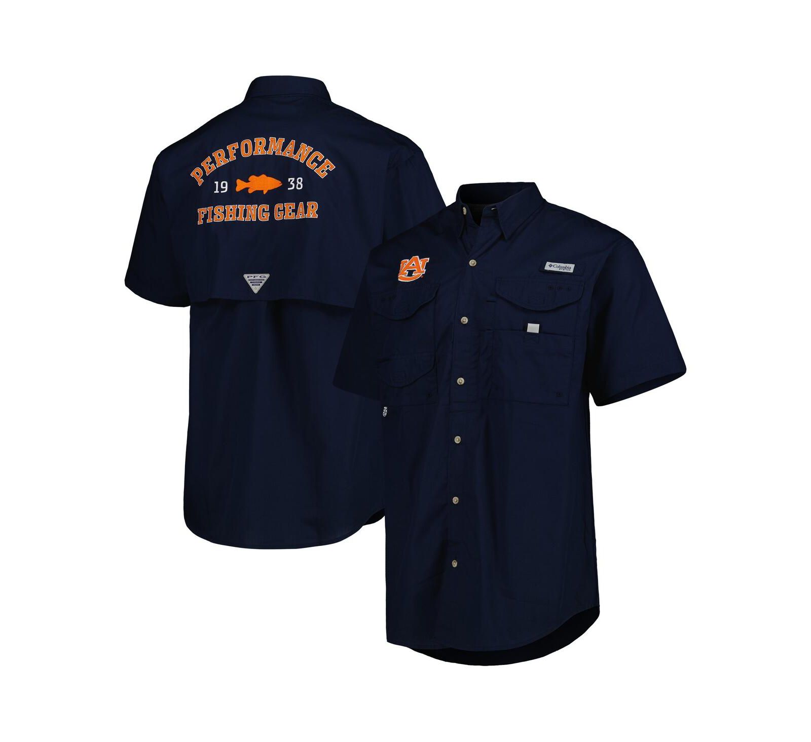 Мужская рубашка Columbia Navy Auburn Tigers Bonehead на пуговицах