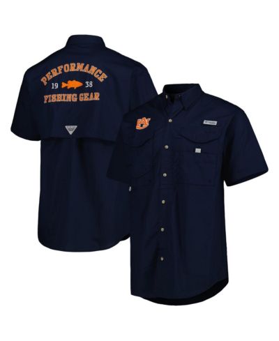 Мужская рубашка Columbia Navy Auburn Tigers Bonehead на пуговицах
