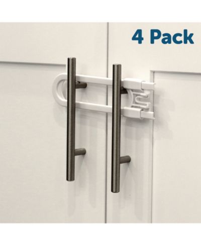 Jool Baby Toddler Sliding Cabinet Locks, U Shape, for Knobs, Handles, Doors - Baby Safety Set - 4 Pack