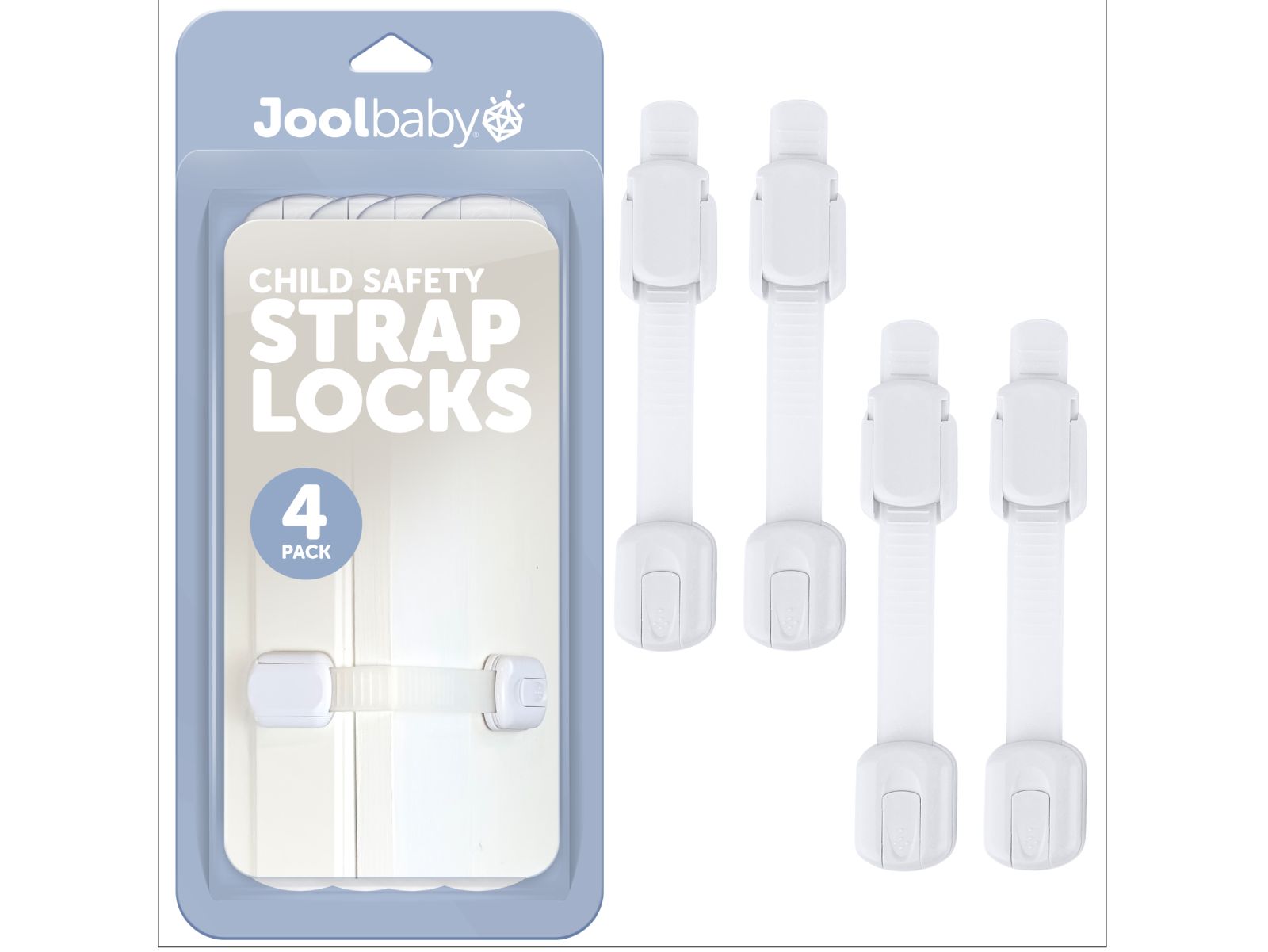 Набор защитных ремешков Jool Baby Multi-Use Safety Strap for Cabinets Fridges Drawers 4 Pack