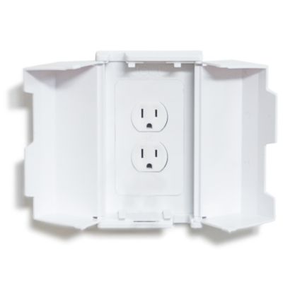 Jool Baby Toddler Electrical Outlet Cover Box Safety, Duplex & Decorator Electrical Outlet Plates Included, Spacious Compartment (2-Pack)
