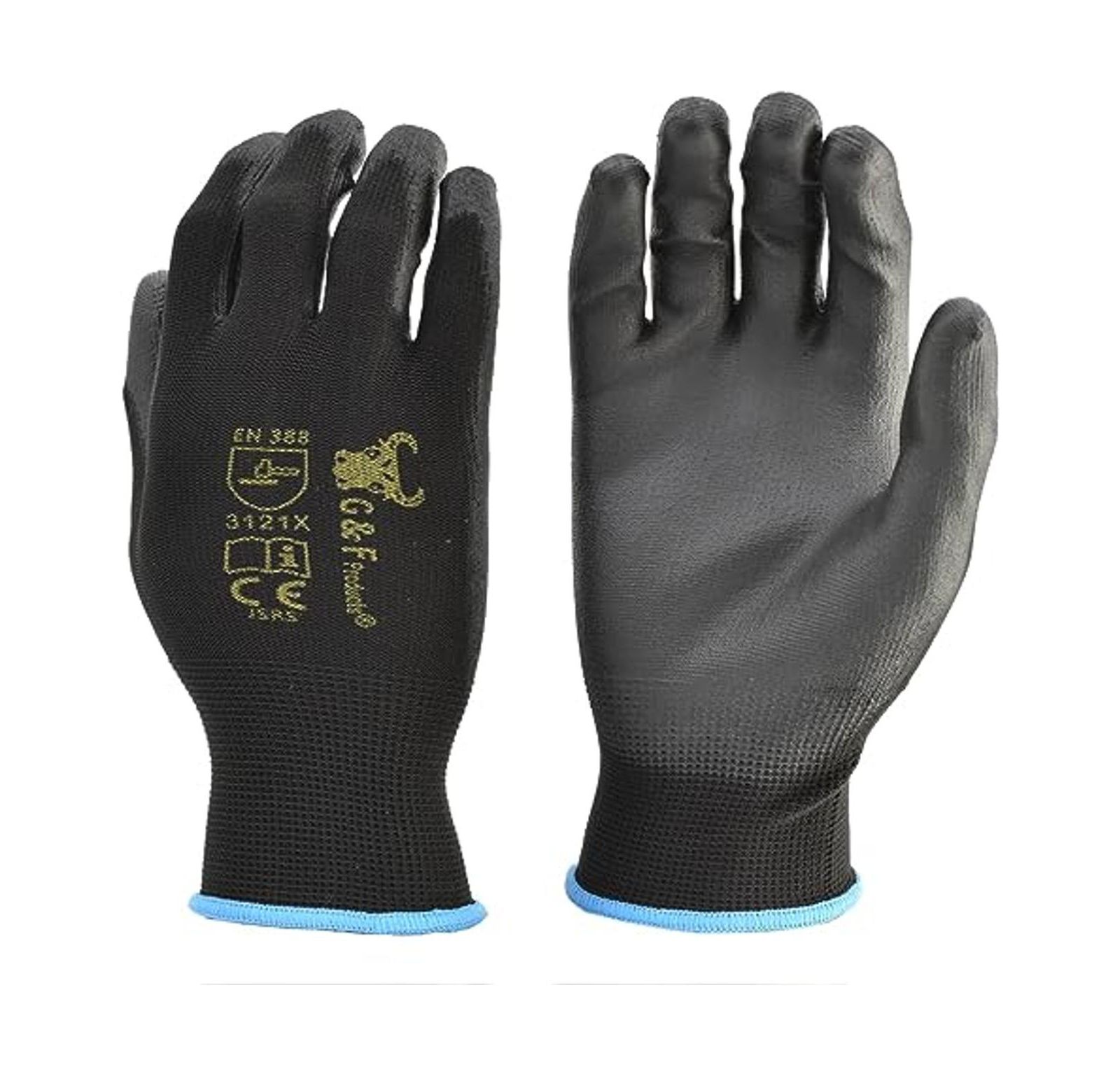 G & F Products 12 PAIRS Men Work Gloves, Lightweight Grip Gloves For Work