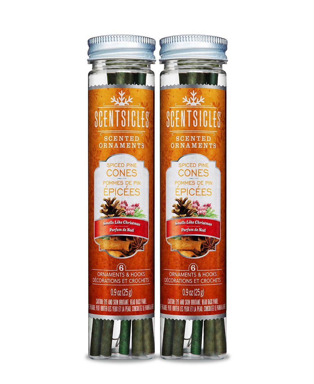 National Tree Company Scentsicles Scented Ornaments, 6 Count Bottles, Infused Paper Sticks, 2 Pack Set