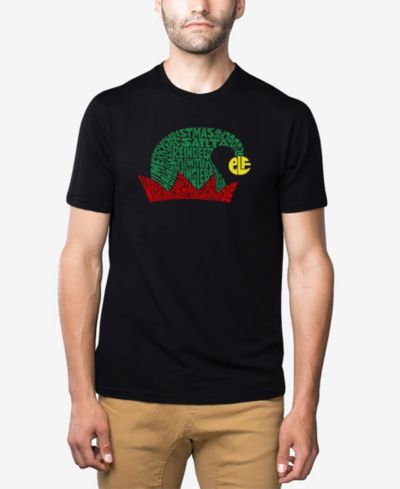 Мужская футболка LA Pop Art Cotton/Poly Blend Word Art - Christmas Elf Hat