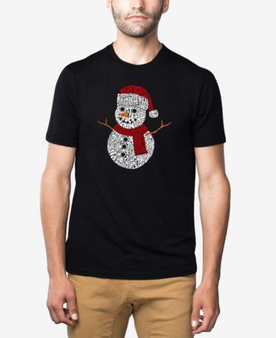 Мужская футболка LA Pop Art Cotton/Poly Blend Word Art- Snowman