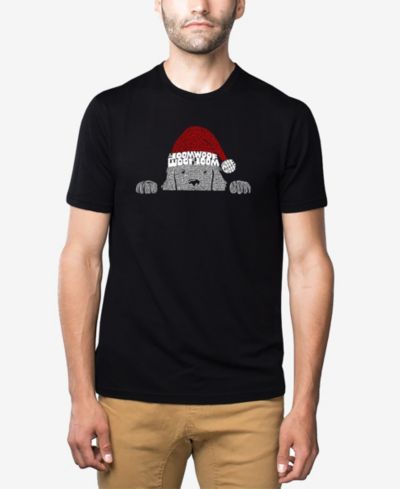 Мужская футболка LA Pop Art Cotton/Poly Blend Word Art - Christmas Dog
