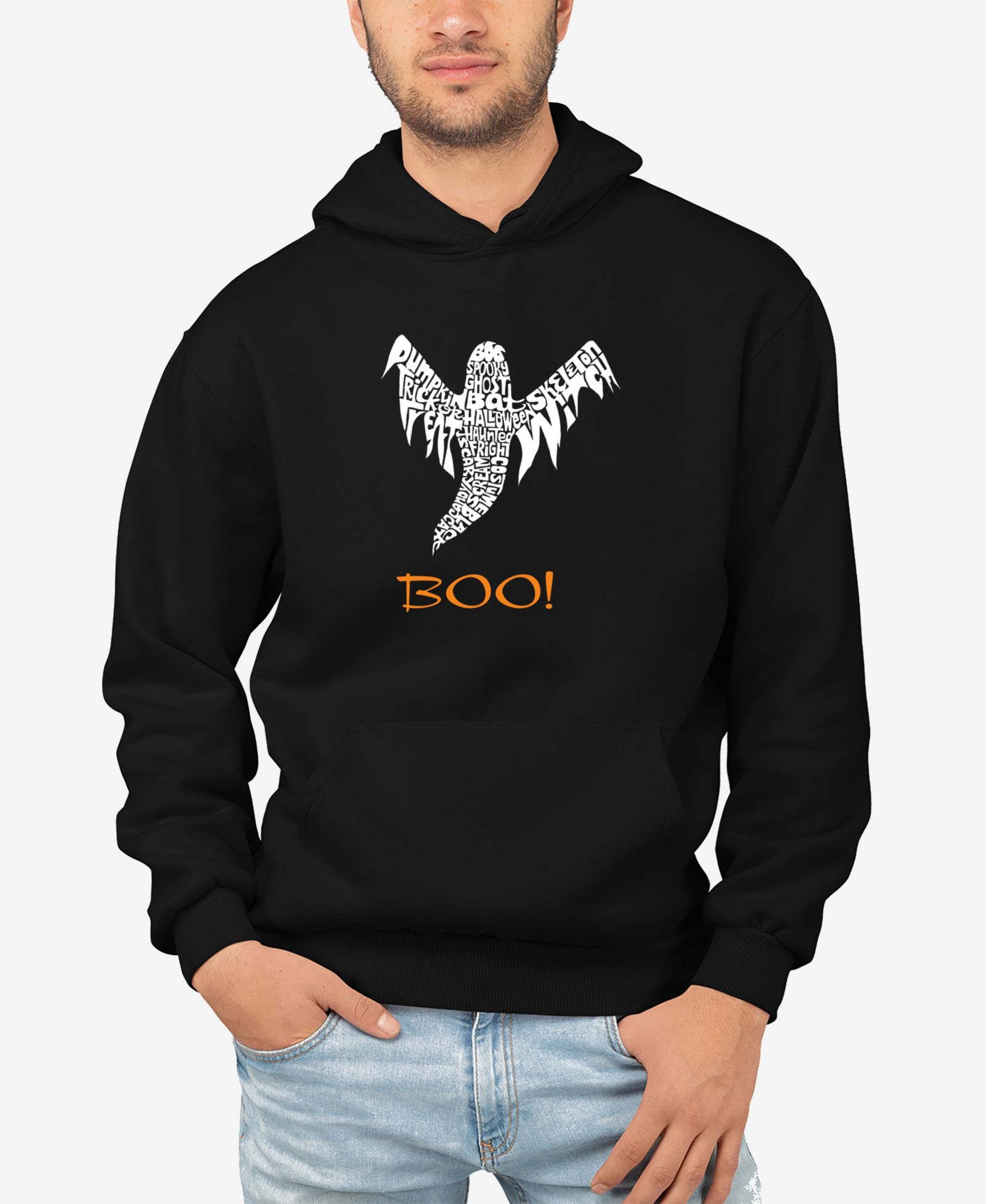 Мужское худи LA Pop Art Halloween Ghost Word Art